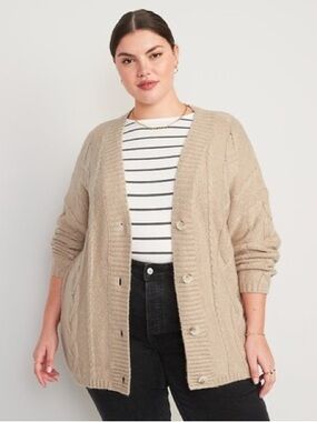 Old Navy Oversized Chunky Cable-Knit Cardigan Sweater Size 3X